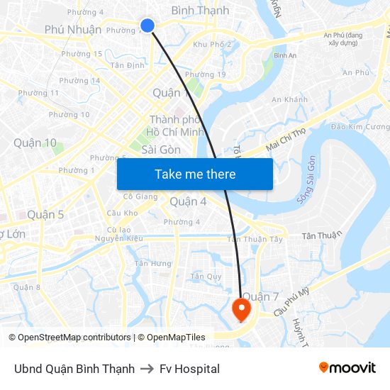 Ubnd Quận Bình Thạnh to Fv Hospital map