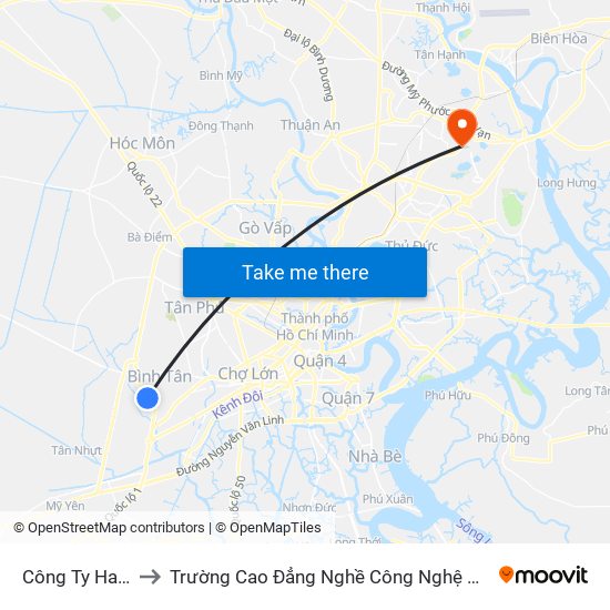 Công Ty Hai Thành to Trường Cao Đẳng Nghề Công Nghệ Nông Lâm Nam Bộ map