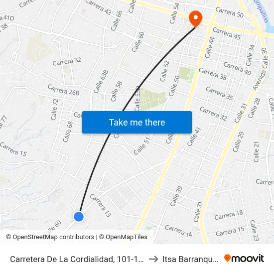 Carretera De La Cordialidad, 101-1075 to Itsa Barranquilla map