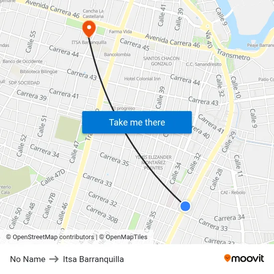 No Name to Itsa Barranquilla map