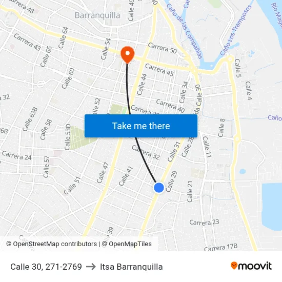 Calle 30, 271-2769 to Itsa Barranquilla map
