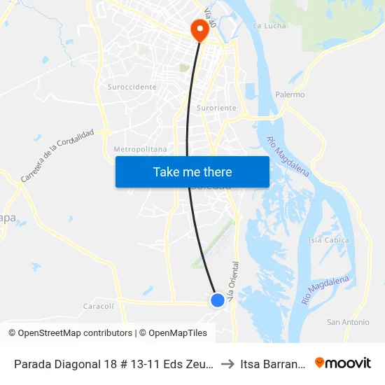 Parada Diagonal 18 # 13-11 Eds Zeus Malambo to Itsa Barranquilla map
