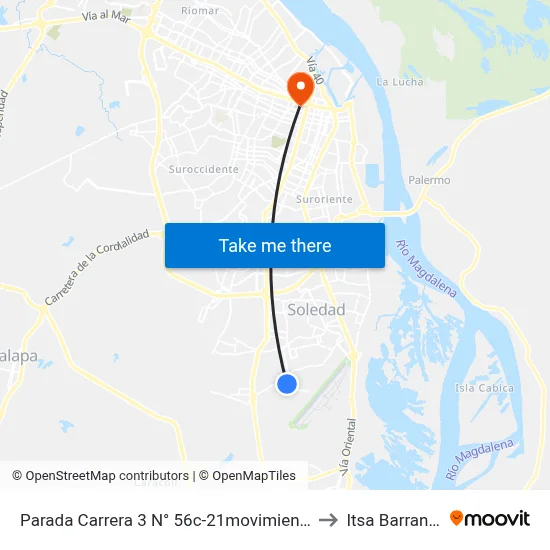 Parada Carrera 3 N° 56c-21movimiento Misionero to Itsa Barranquilla map