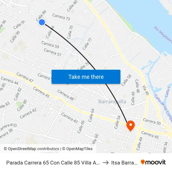 Parada Carrera 65 Con Calle 85 Villa Andalucía Entrada 1 to Itsa Barranquilla map