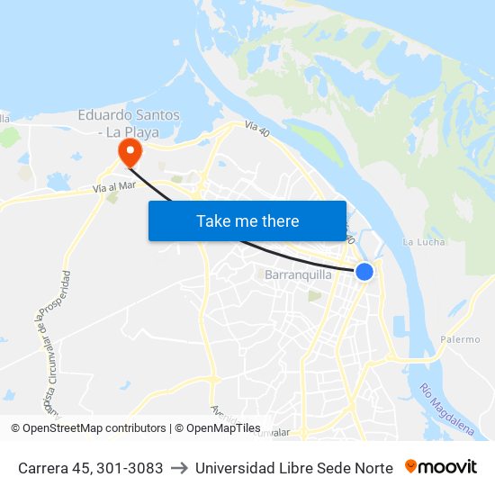 Carrera 45, 301-3083 to Universidad Libre Sede Norte map