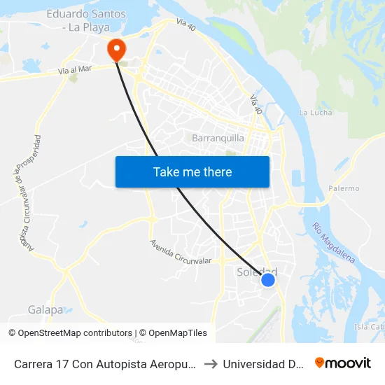 Carrera 17 Con Autopista Aeropuerto Lado Sur to Universidad Del Norte map