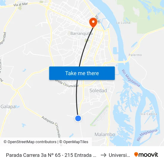 Parada Carrera 3a Nº 65 - 215 Entrada Del Conjunto Residencial Naos to Universidad Libre map