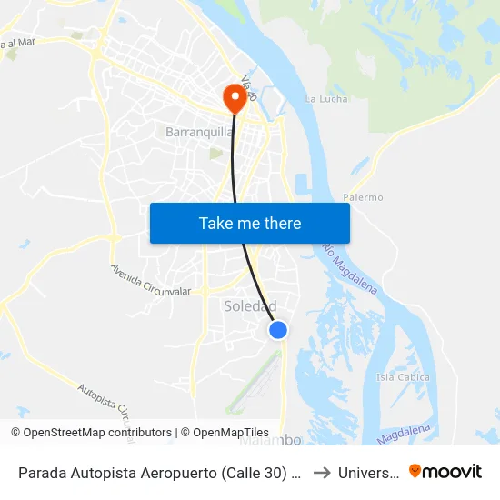 Parada Autopista Aeropuerto (Calle 30) Entrada Manuela Beltrán Lado Oriental to Universidad Libre map