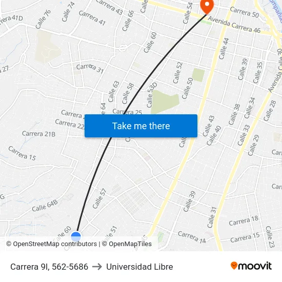 Carrera 9l, 562-5686 to Universidad Libre map