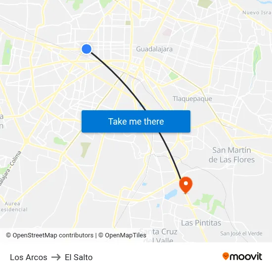 Los Arcos to El Salto map