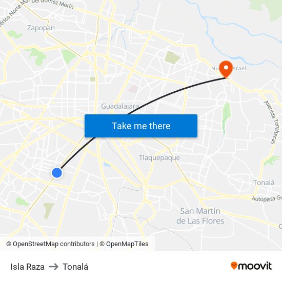 Isla Raza to Tonalá map