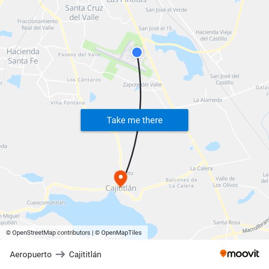 Aeropuerto to Cajititlán map