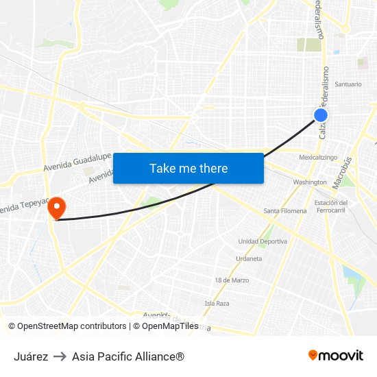 Estación Juárez to Asia Pacific Alliance® map