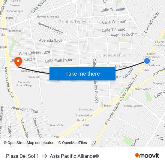 Plaza Del Sol 1 to Asia Pacific Alliance® map