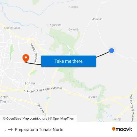 . to Preparatoria Tonala Norte map