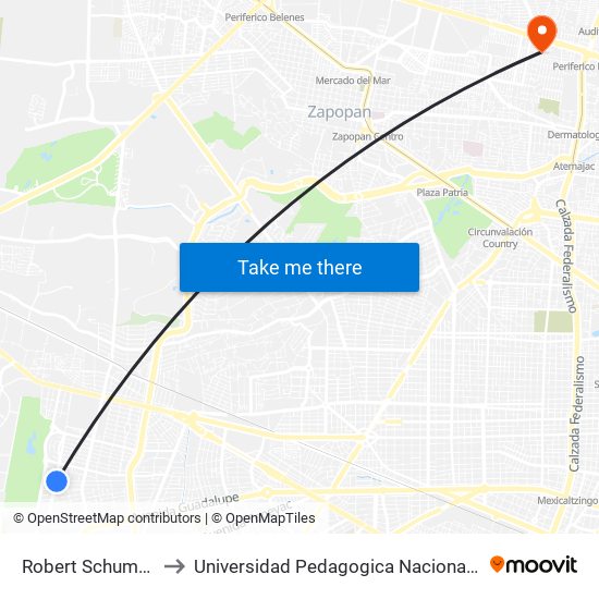 Robert Schumann to Universidad Pedagogica Nacional 145 map