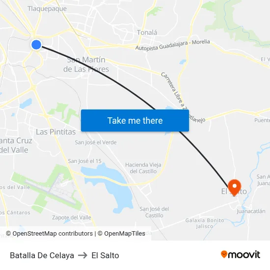 Batalla De Celaya to El Salto map