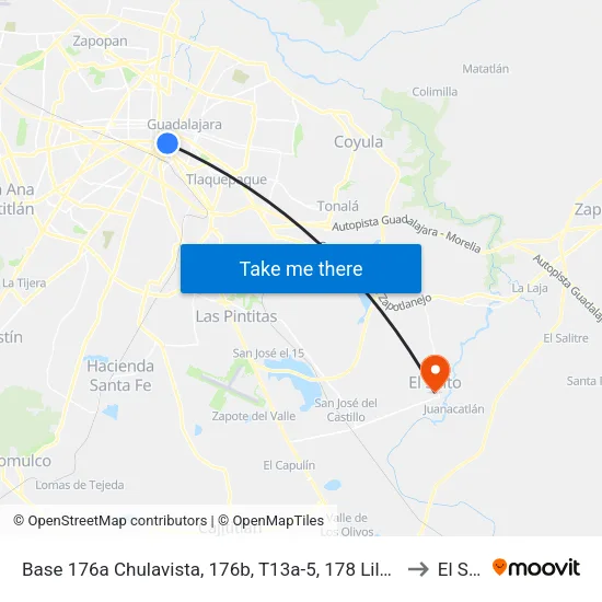 Base 176a Chulavista, 176b, T13a-5, 178 Lilas Y 180a Rancho to El Salto map