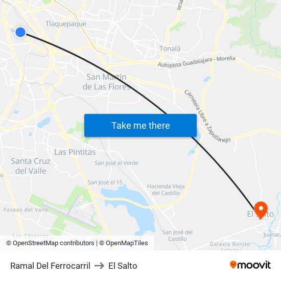 Ramal Del Ferrocarril to El Salto map