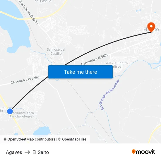 Agaves to El Salto map