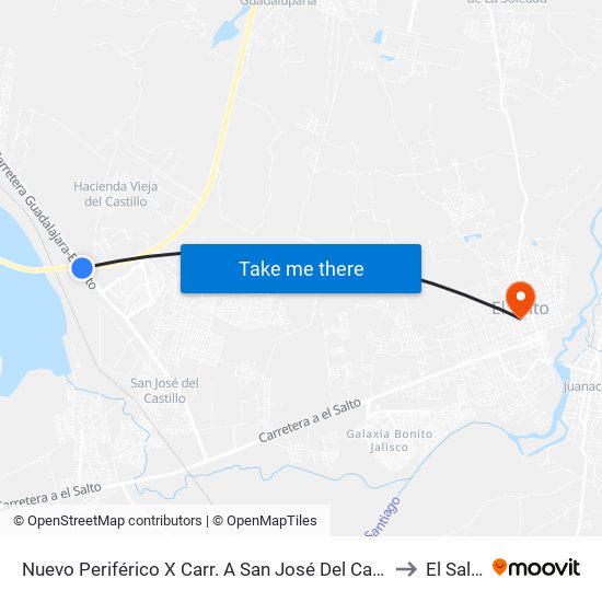 Nuevo Periférico X Carr. A San José Del Castillo to El Salto map