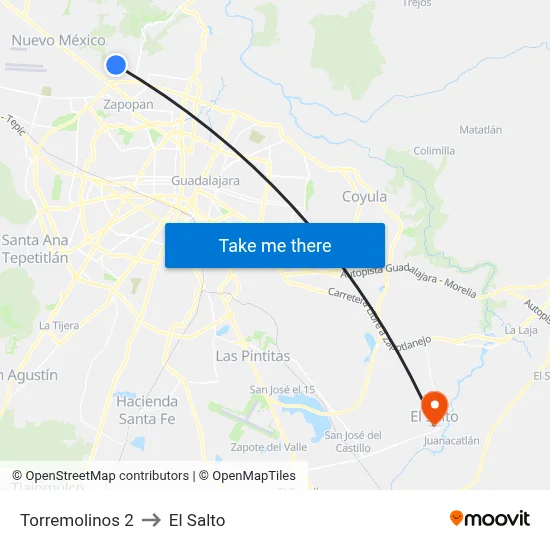 Torremolinos 2 to El Salto map