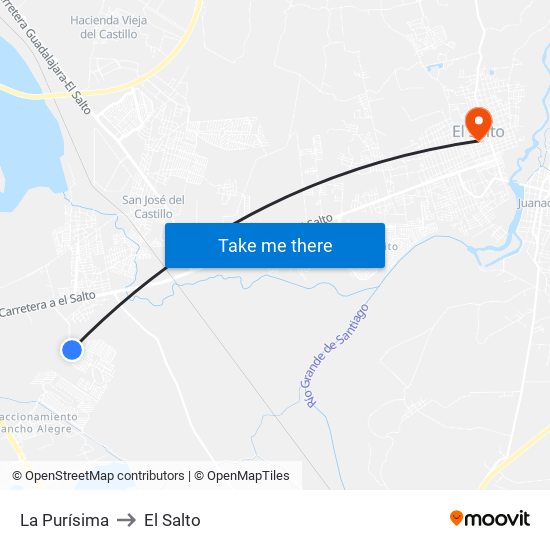 La Purísima to El Salto map