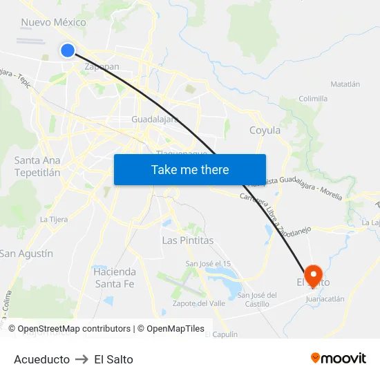 Acueducto to El Salto map