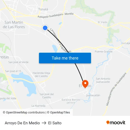 Arroyo De En Medio to El Salto map
