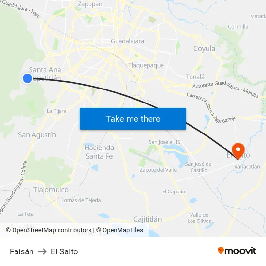 Faisán to El Salto map