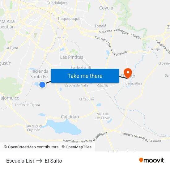 Escuela Lisi to El Salto map