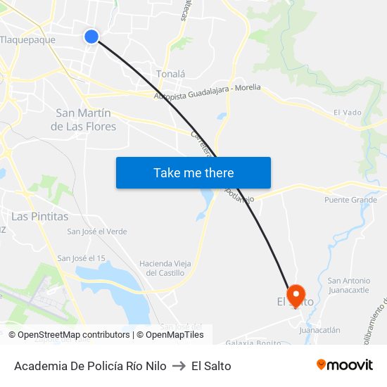 Academia De Policía Río Nilo to El Salto map