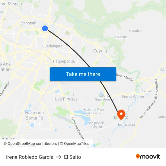 Irene Robledo García to El Salto map