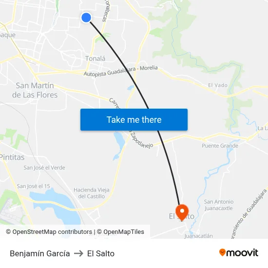 Benjamín García to El Salto map