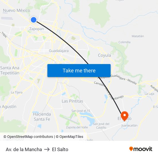 Av. de la Mancha to El Salto map