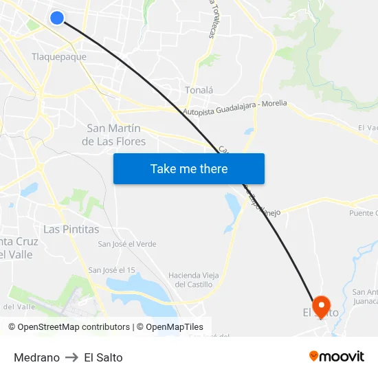 Medrano to El Salto map
