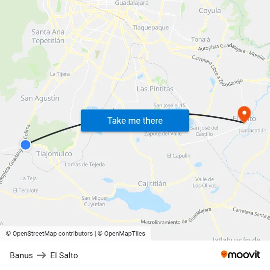 Banus to El Salto map