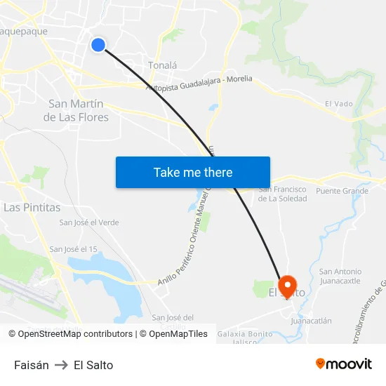 Faisán to El Salto map
