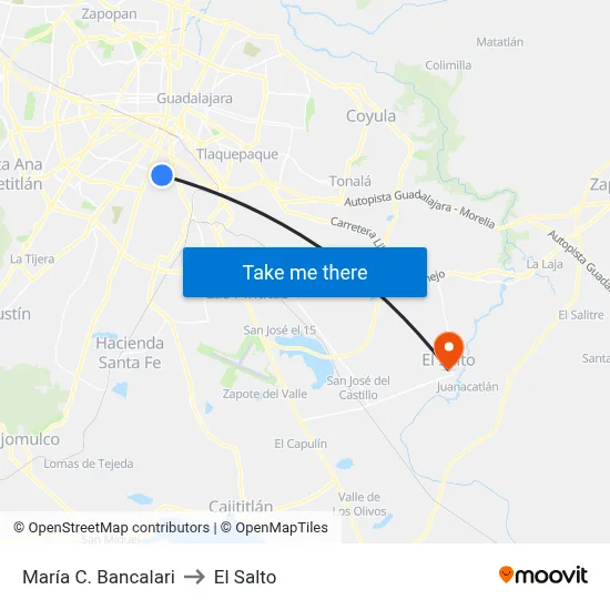 María C. Bancalari to El Salto map