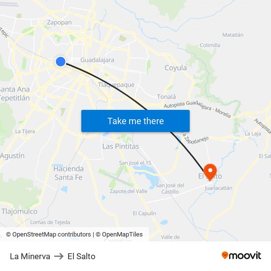 La Minerva to El Salto map