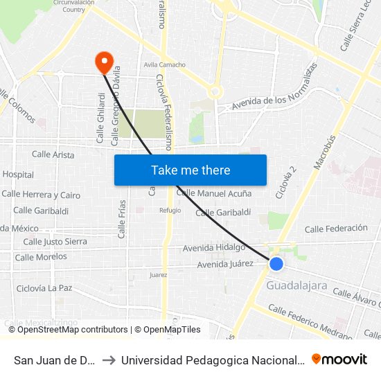 San Juan de Dios to Universidad Pedagogica Nacional 141 map