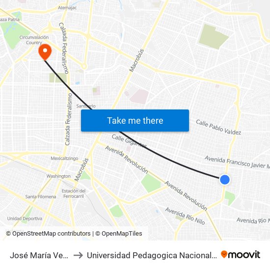 José María Verea to Universidad Pedagogica Nacional 141 map