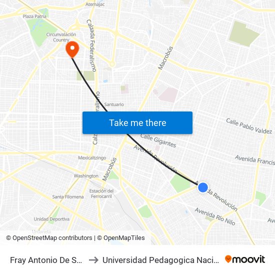 Fray Antonio De Segovia to Universidad Pedagogica Nacional 141 map