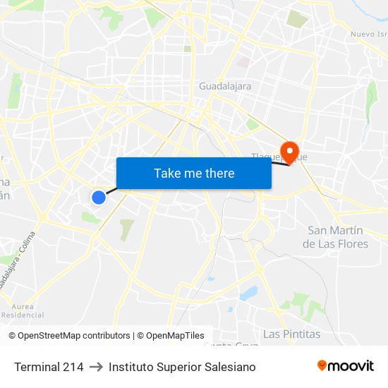 Terminal 214 to Instituto Superior Salesiano map