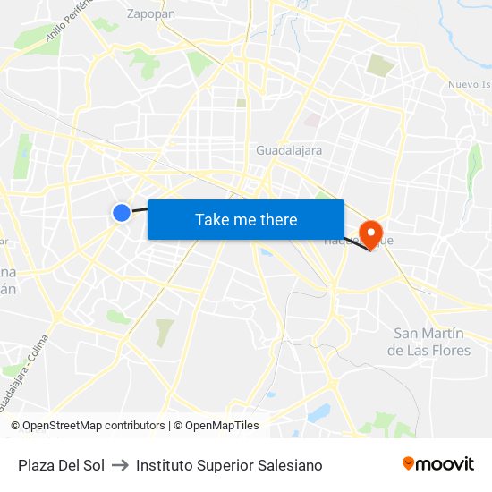 Plaza Del Sol to Instituto Superior Salesiano map