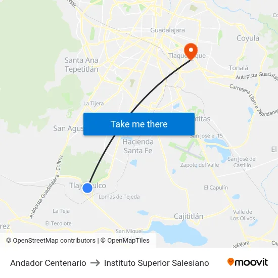 Andador Centenario to Instituto Superior Salesiano map