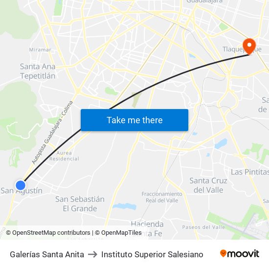 Galerías Santa Anita to Instituto Superior Salesiano map