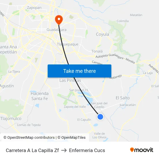 Carretera A La Capilla Zf to Enfermeria Cucs map