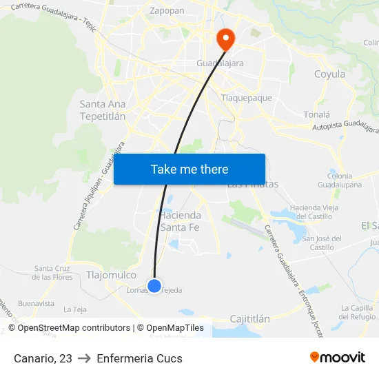 Canario, 23 to Enfermeria Cucs map