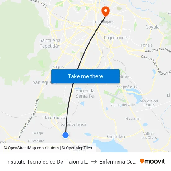 Instituto Tecnológico De Tlajomulco to Enfermeria Cucs map